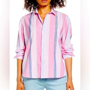 Frank & Eileen Pink Striped Button Up